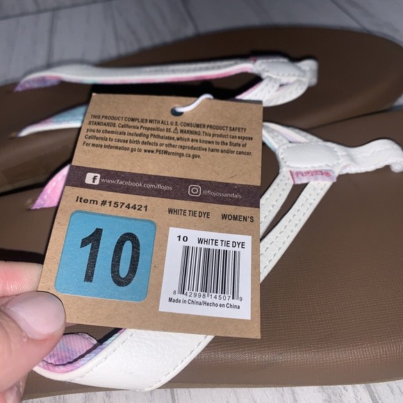 Womens Size 10 Flojos White Sandals NWT - Picture 3 of 4